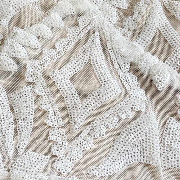 superdown White Sequin Tiff Mini Dress size Small - Picture 8 of 10